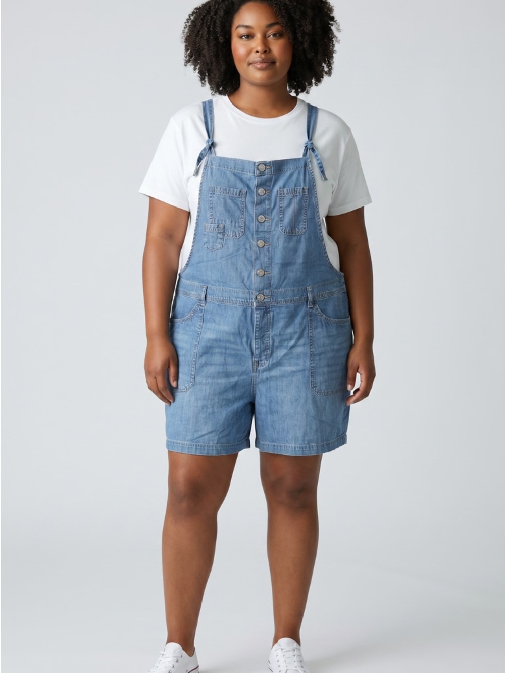 torrid Light Blue Denim Short Overalls
